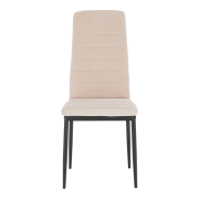 Stolička, béžová Dulux Velvet látka/čierny kov, COLETA NOVA