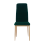 Stolička, smaragdová Velvet látka/dub, COLETA NOVA