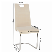 Jedálenská stolička, béžová Dulux Velvet látka/svetlé šitie, ABIRA NEW