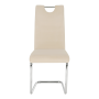 Jedálenská stolička, béžová Dulux Velvet látka/svetlé šitie, ABIRA NEW