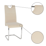 Jedálenská stolička, béžová Dulux Velvet látka/svetlé šitie, ABIRA NEW