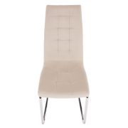 Jedálenská stolička, béžová Dulux Velvet látka/chróm, SALOMA NEW