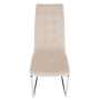 Jedálenská stolička, béžová Dulux Velvet látka/chróm, SALOMA NEW