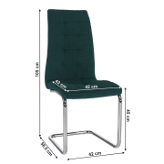 Jedálenská stolička, smaragdová Velvet látka/chróm, SALOMA NEW