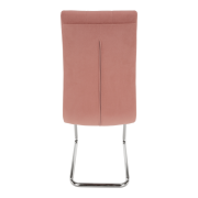 Jedálenská stolička, ružová Velvet látka/chróm, SALOMA NEW