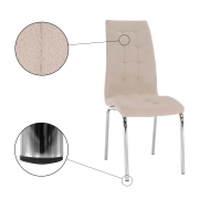 Jedálenská stolička, béžová Dulux Velvet látka/chróm, GERDA NEW