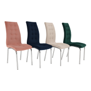 Jedálenská stolička, béžová Dulux Velvet látka/chróm, GERDA NEW
