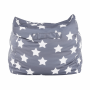 Sedací vak, sivá/biela, vzor hviezdy, LURKO
