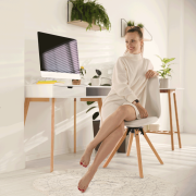 Štýlová otočná stolička, biela, ETOSA