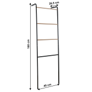 Vešiak/rebrík, čierna/kov, BUBY