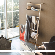 Vešiak/rebrík, biela/kov, BUNY