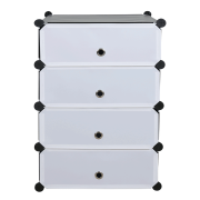 Modulárny organizér na topánky, čierna/biela, PORET