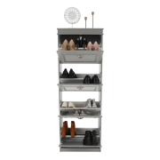 Botník, 4-radový, sivá, SEBER TYP 3