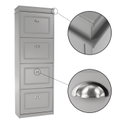 Botník, 4-radový, sivá, SEBER TYP 3