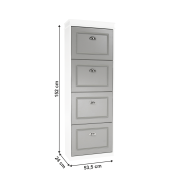 Botník, 4-radový, biela/sivá, SEBER TYP 3