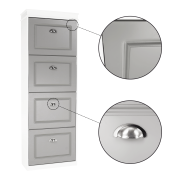 Botník, 4-radový, biela/sivá, SEBER TYP 3