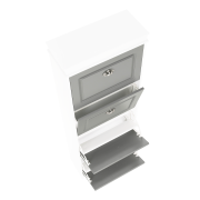 Botník, 4-radový, biela/sivá, SEBER TYP 3