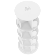 Otočný regál, 4 police, biela, ERION TYP 1 + darček