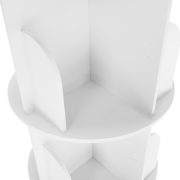 Otočný regál, 4 police, biela, ERION TYP 1 + darček