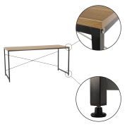 Písací stôl, dub/čierna, 150x60 cm, MELLORA