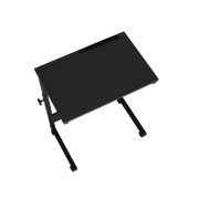 Nastaviteľný PC stôl s kolieskami, čierna, WESTA