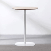 Barový stôl, dub/biela, MDF/kov, priemer 60 cm, HARLOV