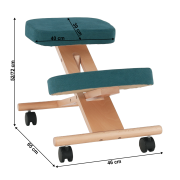 Ergonomická kľakačka, petrolejová/buk, FLONET