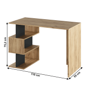 PC stôl, dub artisan/grafit, ABES