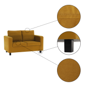 Celočalúnená pohovka, horčicová látka, LUANA