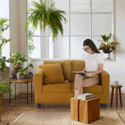 Celočalúnená pohovka, horčicová látka, LUANA