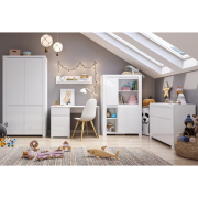 PC stôl 1D1S/120, biely lesk, LINDY