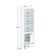 Regál 1D1S, biely lesk, LINDY