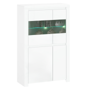Vitrína 2D2W, biely lesk, LINDY