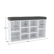 Botník s lavicou, biela, FADDY