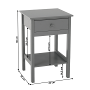 Nočný stolík, sivá, MALISE