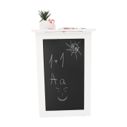 Skladací stôl na stenu, s kriedovou tabuľou, biela, ZALMAN