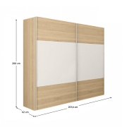 Skriňa s posúvacími dverami, dub sonoma/biela, GABRIELA NEW