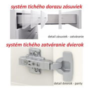 Kuchynská zostava, dub sonoma/biela vysoký lesk HG, LINE NEW