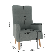 Kreslo ušiak, mentol/buk, SAMY