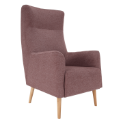 Kreslo ušiak, staroružová/buk, SAMY