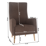 Kreslo ušiak, hnedá/buk, SAMY