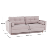 Pohovka rozkladacia, staroružová látka Queens, AURELIA