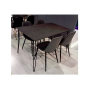 Jedálenský stôl, tvrdené sklo/čierny kov, OBERON