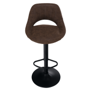 Barová stolička, hnedá látka s efektom brúsenej kože, LORASA NEW
