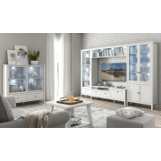 Vitrína nízka 2W2S, biela, OLJE