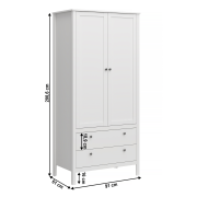 Skriňa 2D2S, biela, OLJE