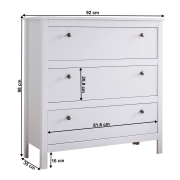 Komoda 3S, biela, OLJE