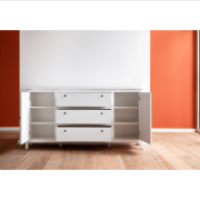 Komoda 2D3S, biela, OLJE