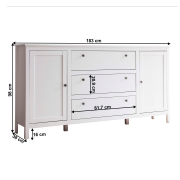 Komoda 2D3S, biela, OLJE