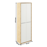 Vysoká skriňa s policami, dub artisan/biela, RIOMA TYP 05